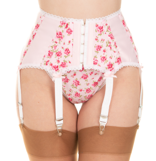 Burlesque, Strapshalter, 6 Straps English Rose rose